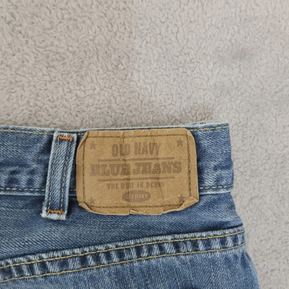 Y2K Old Navy's Boot-Cut Mens Jeans 36x30 Blue Ripped hem JCT - Picture 7 of 9